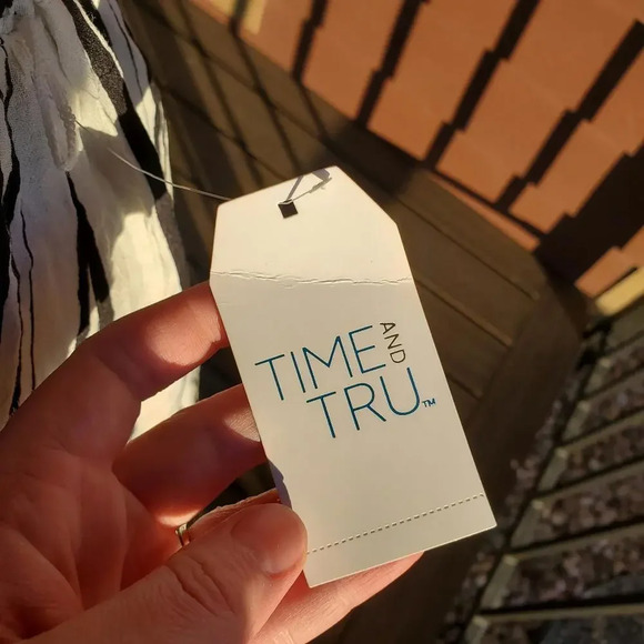 NWT Time and Tru Women's Faux Wrap Black and White Maxi Skirt Size Small - Picture 12 of 12